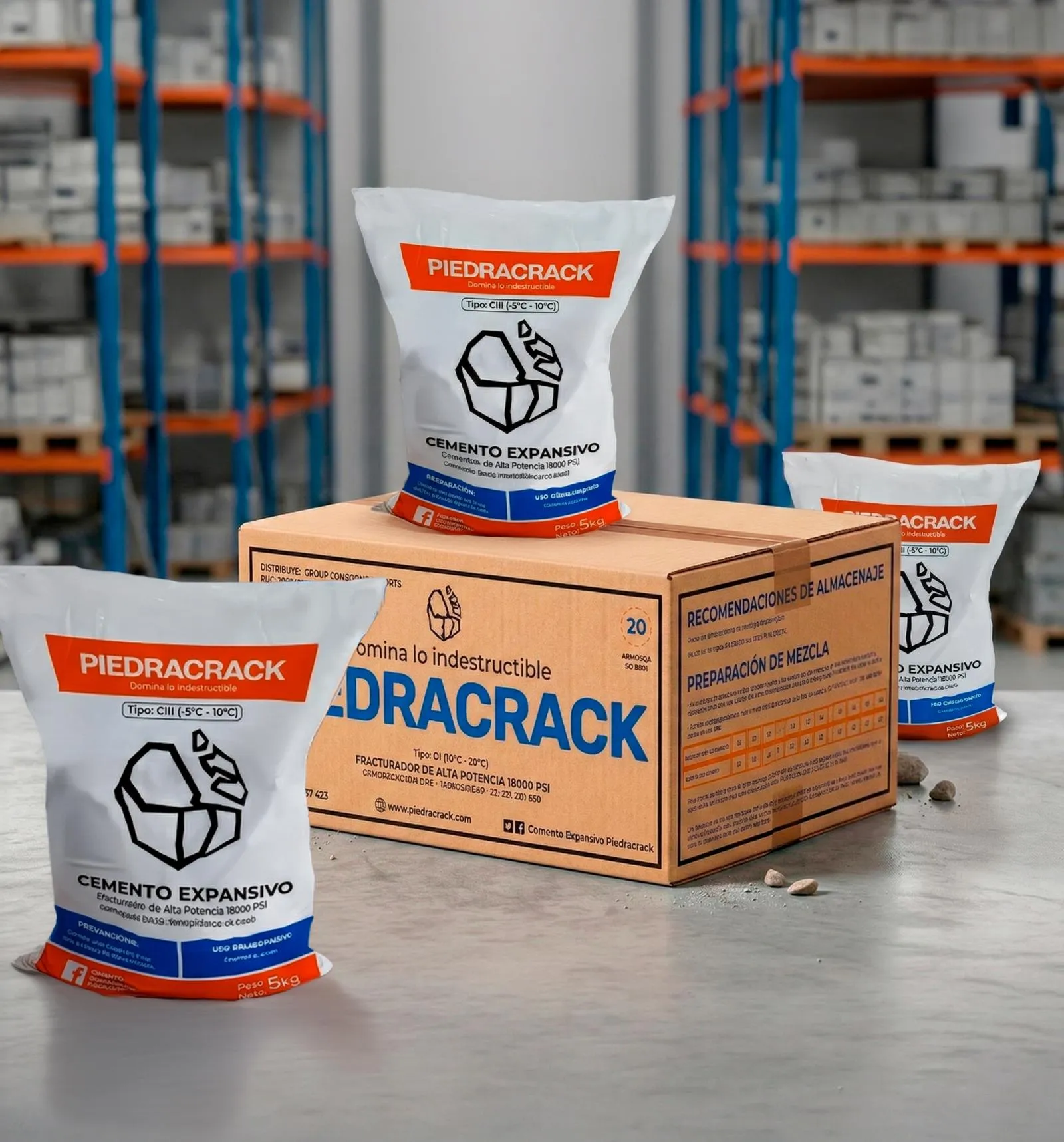 Cajas de Cemento Expansivo PiedraCrack